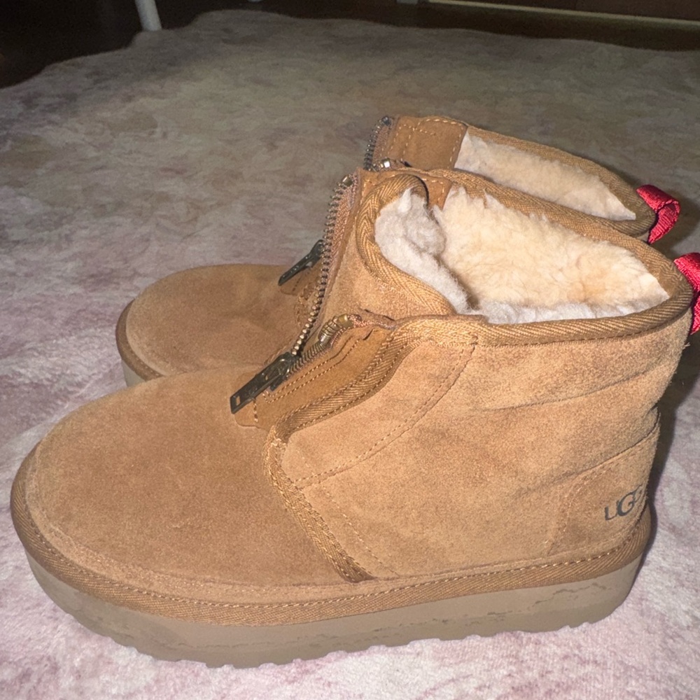 UGG Neumel Platform Zip Suede Boots Women